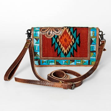 American Darling Cross Body Hand Tooled Saddle Blanket Genuine Leather Western Women Bag Handbag Purse | Crossbody for Cute